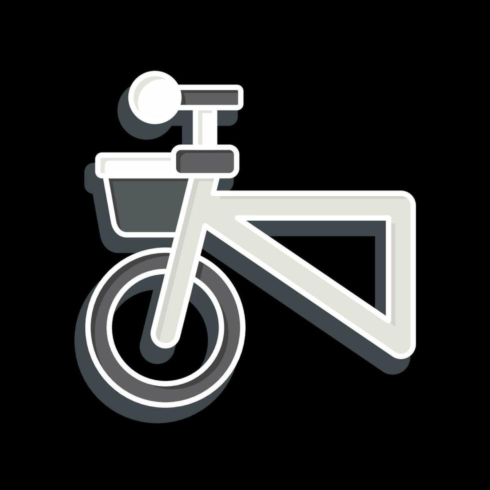 Symbol Korb verbunden zu Fahrrad Symbol. glänzend Stil. einfach Design editierbar. einfach Illustration vektor
