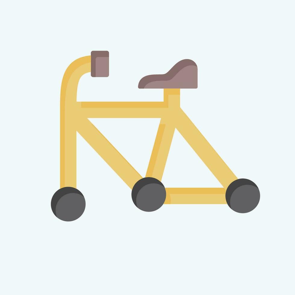 Symbol Rahmen verbunden zu Fahrrad Symbol. eben Stil. einfach Design editierbar. einfach Illustration vektor