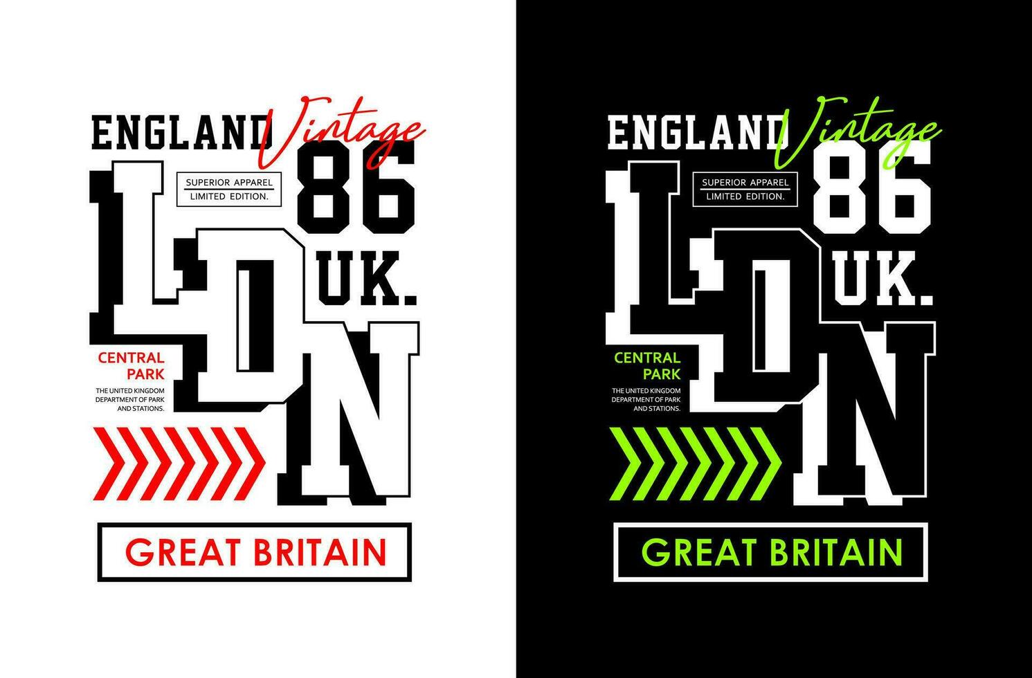 ldn England typografi design, för skriva ut på t shirts etc. vektor