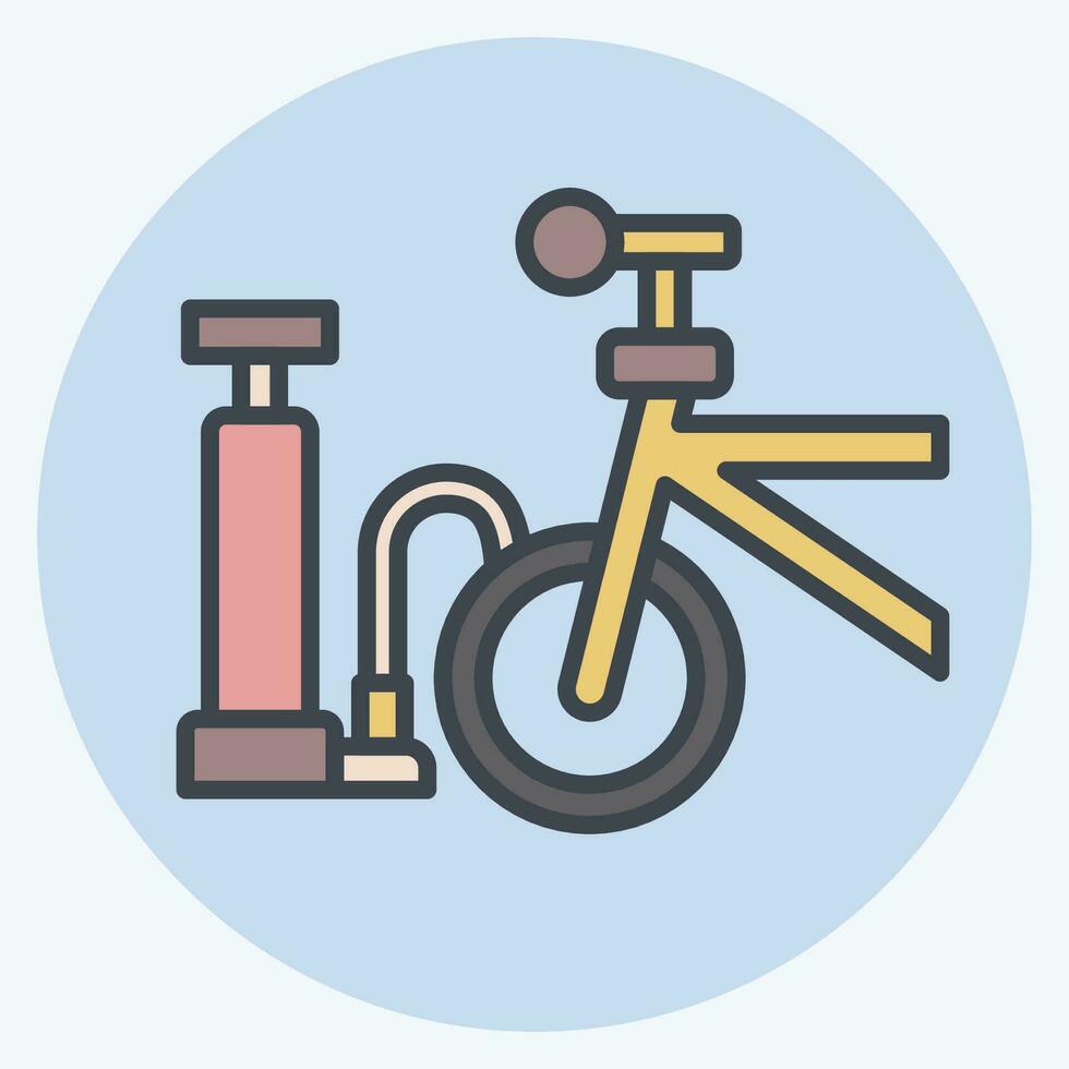 ikon luft pump relaterad till cykel symbol. Färg para stil. enkel design redigerbar. enkel illustration vektor