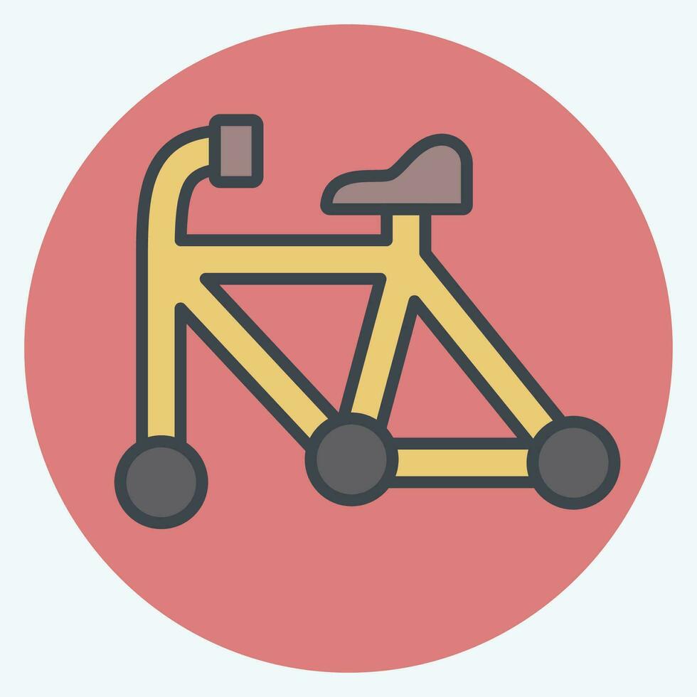 Symbol Rahmen verbunden zu Fahrrad Symbol. Farbe Kamerad Stil. einfach Design editierbar. einfach Illustration vektor