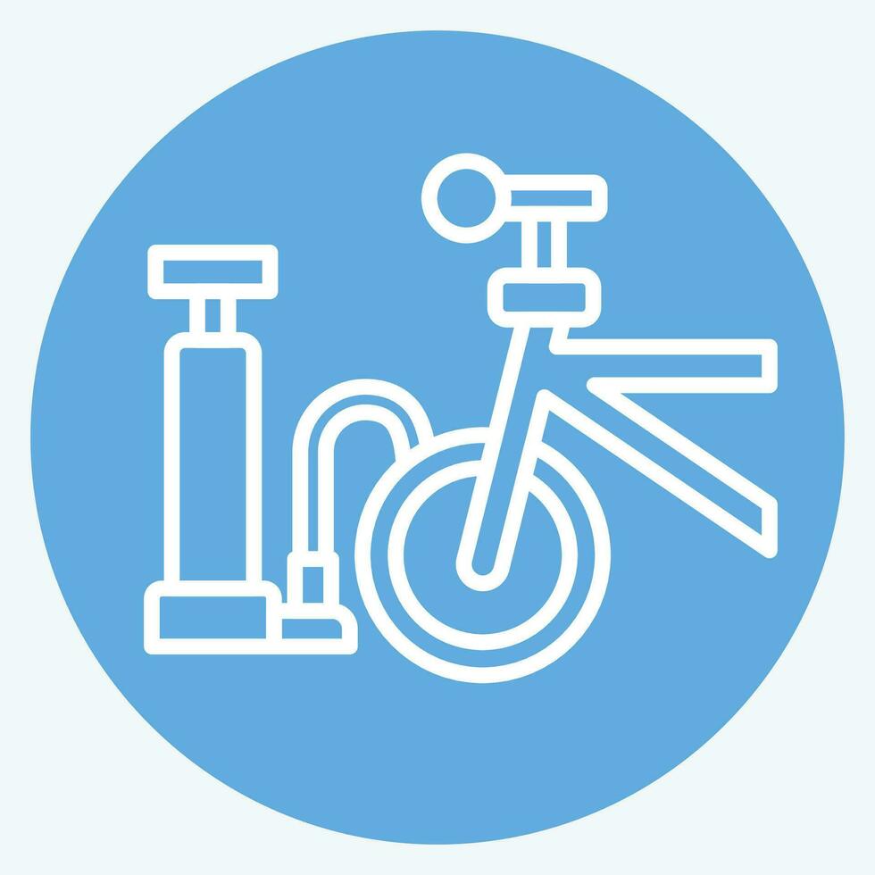ikon luft pump relaterad till cykel symbol. blå ögon stil. enkel design redigerbar. enkel illustration vektor