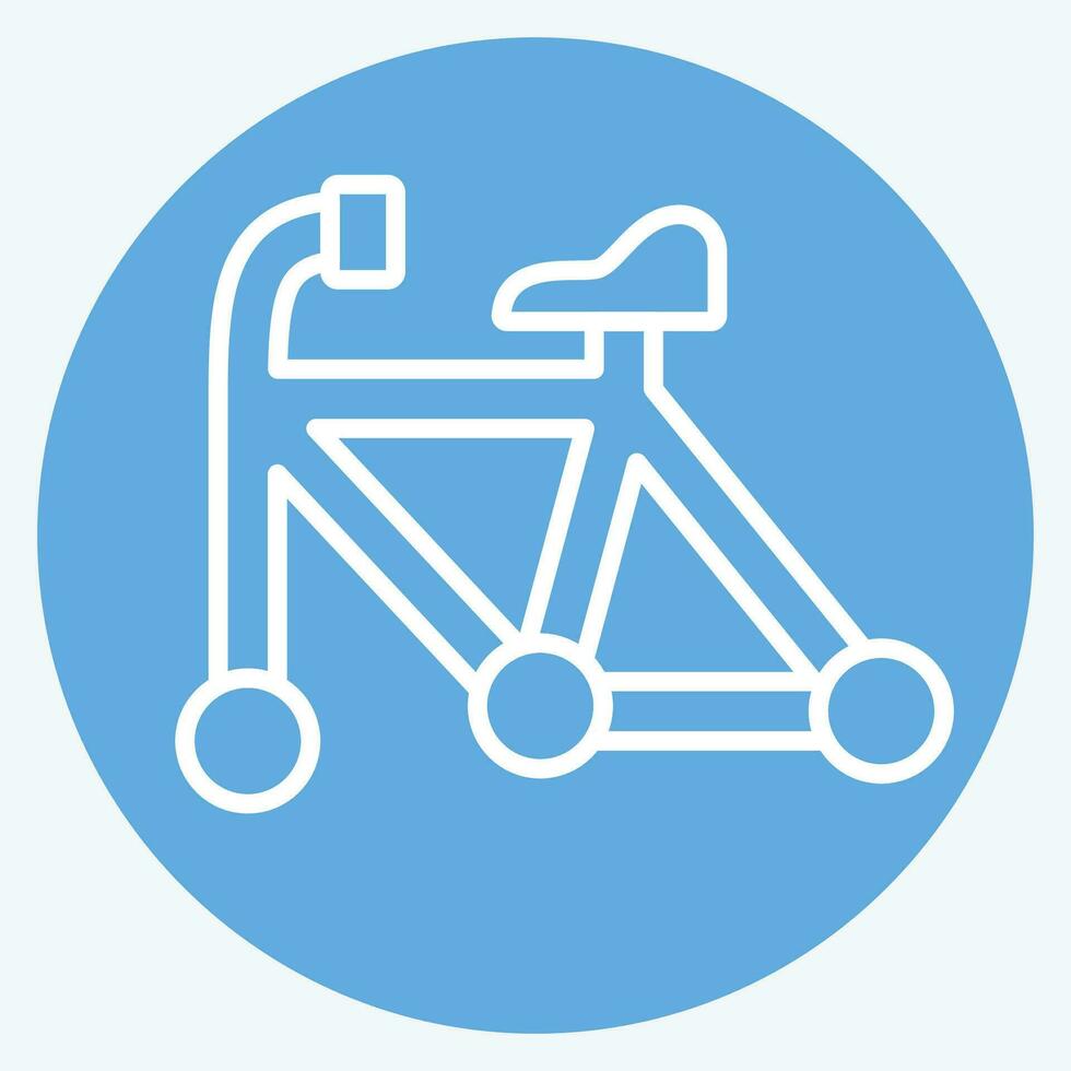 Symbol Rahmen verbunden zu Fahrrad Symbol. Blau Augen Stil. einfach Design editierbar. einfach Illustration vektor