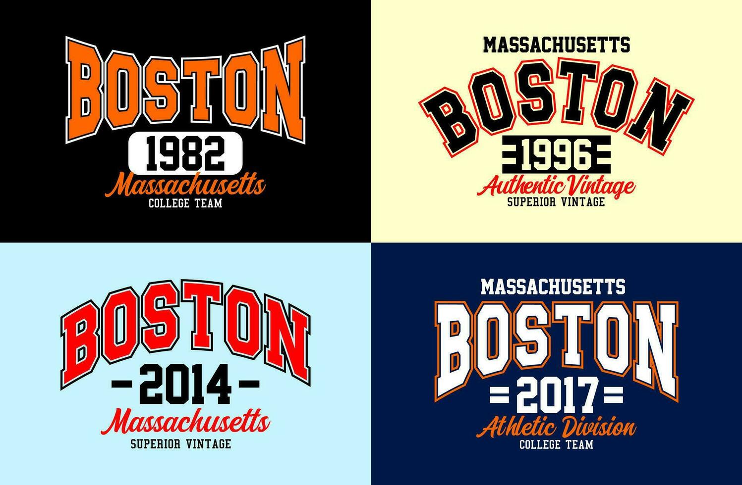 boston typografi design, urban stil, för t-shirt, affischer, etiketter, etc. vektor design