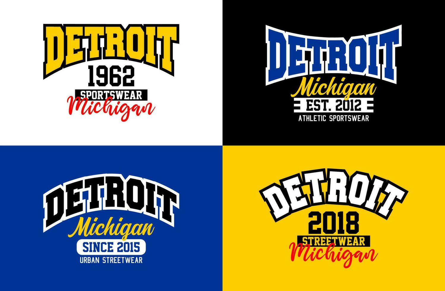 detroit typografi design, urban stil, för t-shirt, affischer, etiketter, etc. vektor design