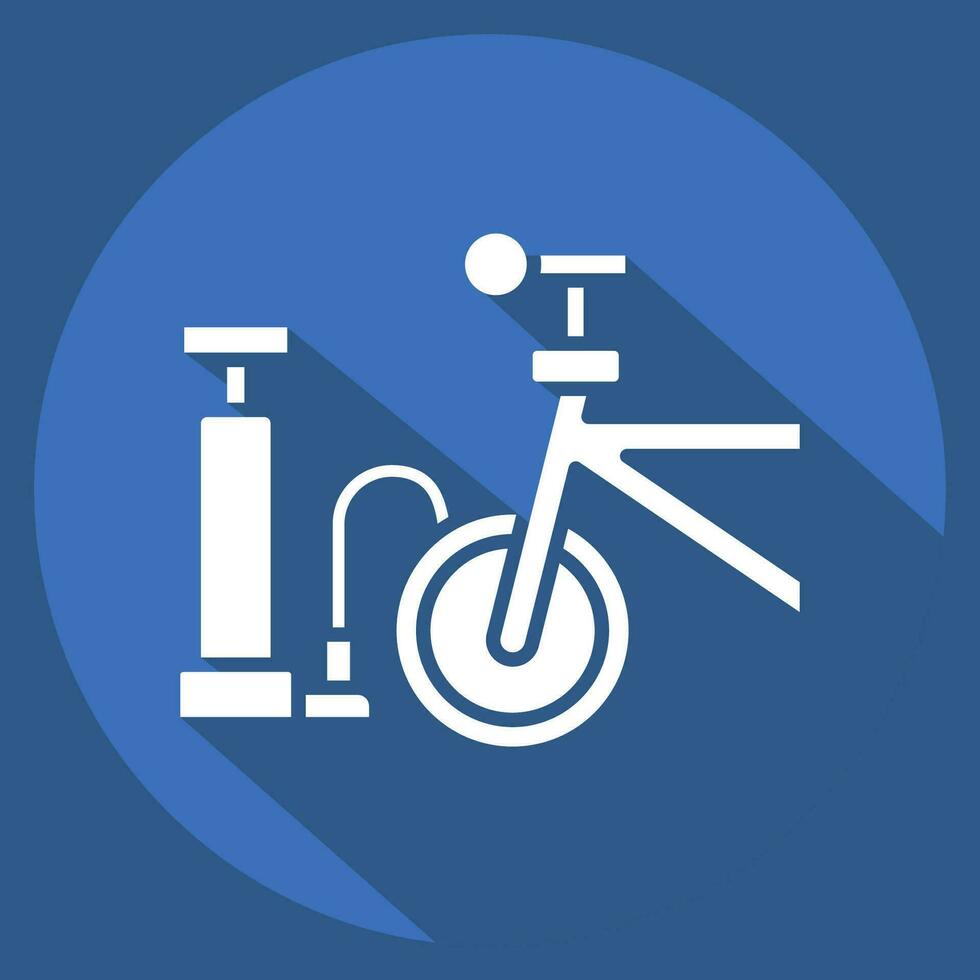 ikon luft pump relaterad till cykel symbol. lång skugga stil. enkel design redigerbar. enkel illustration vektor