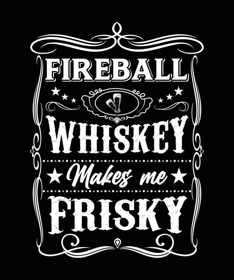 Feuerball Whiskey macht mich munter T-Shirt Design vektor