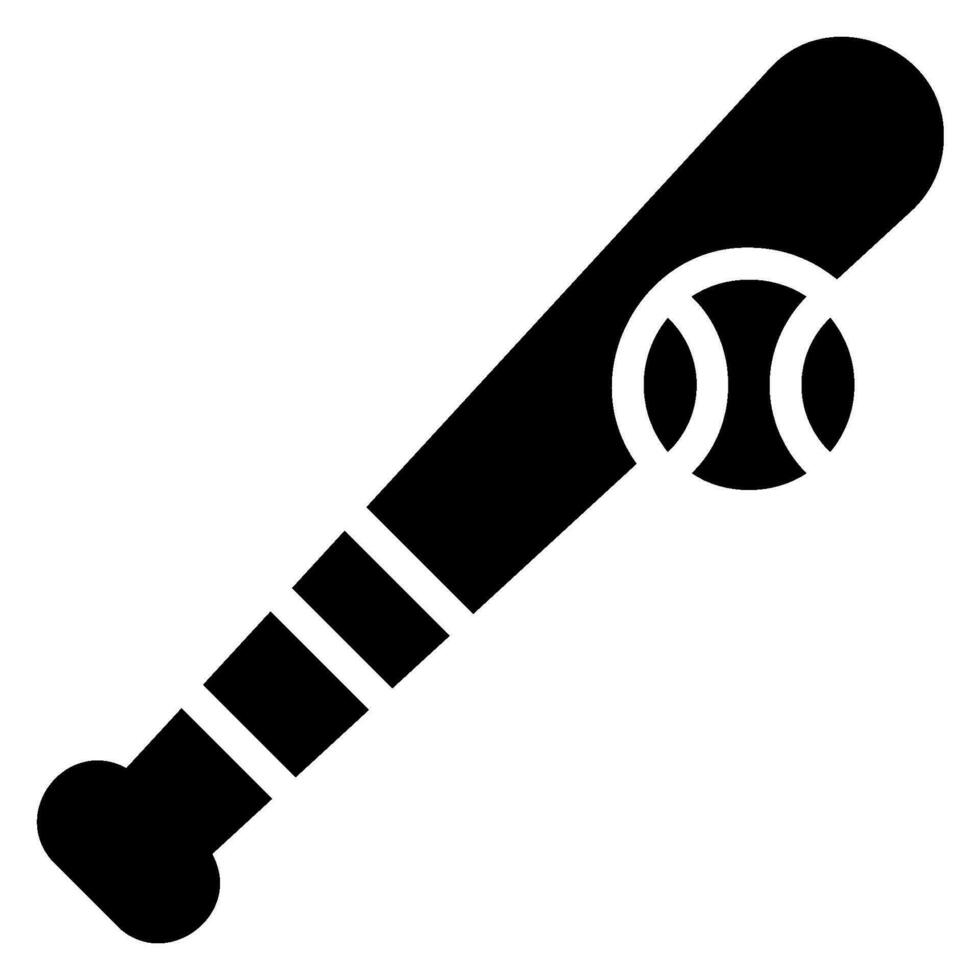 Glyphen-Symbol für Baseballschläger vektor