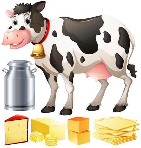 Ko och andra mejeriprodukter vektor