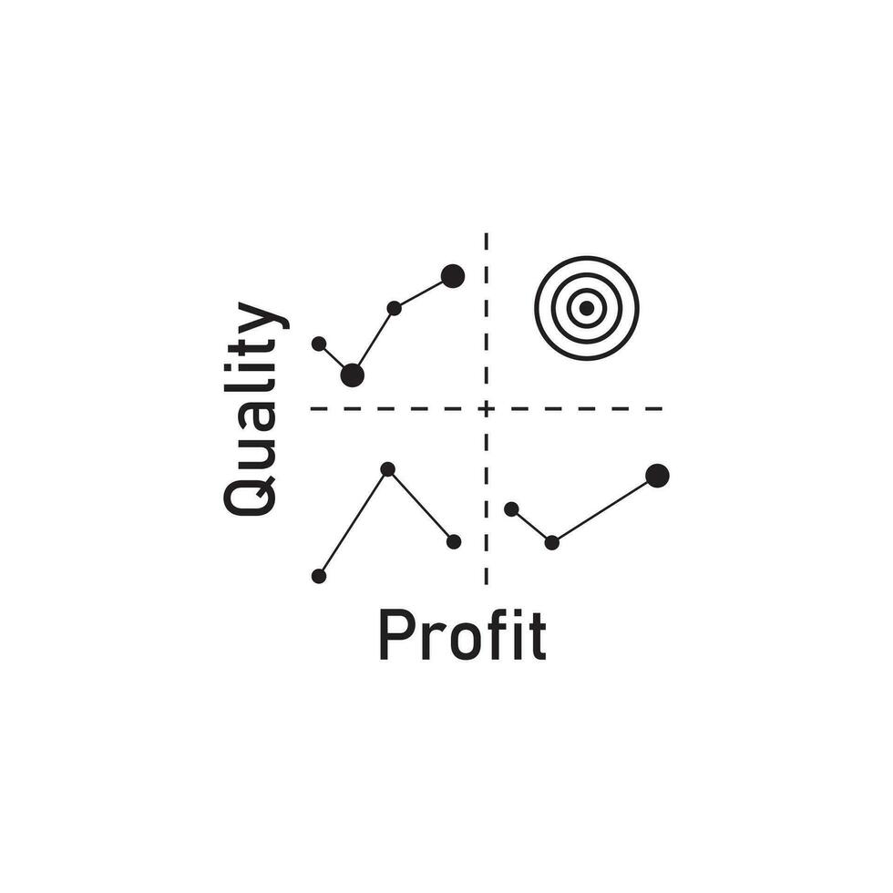 Quadrant Konzept Diagramm Logo Illustration vektor