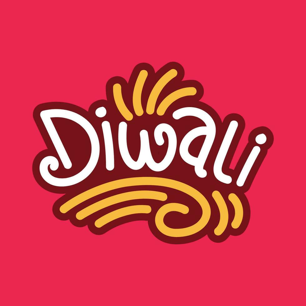 hand dragen text vektor typografi av Lycklig diwali. skön kalligrafi för fira indisk festival vektor illustration. diwali baner, affisch, hälsning kort.