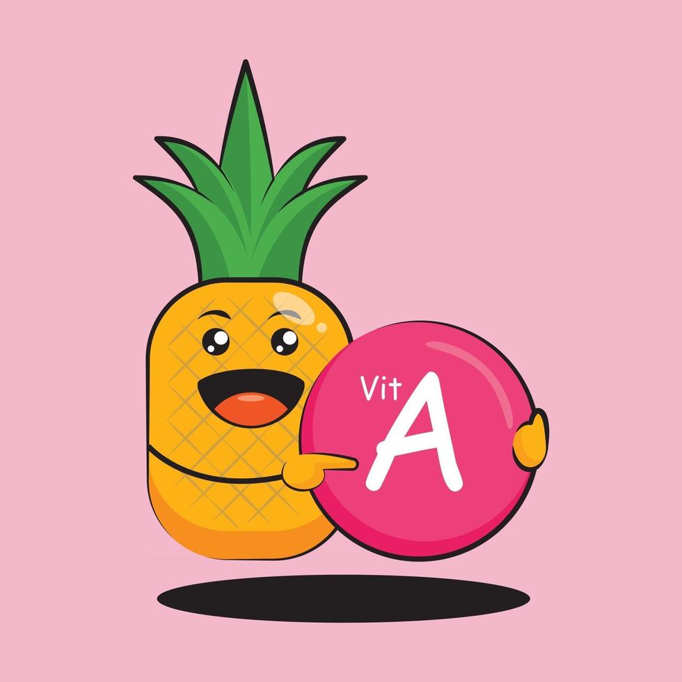 süßes Ananas-Charakter-Vektordesign vektor