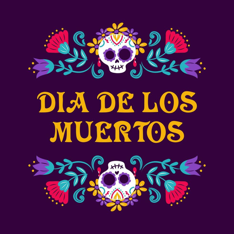 dag av de död. dia de muertos. Catrina, de garbancera skalle, de festlig skelett, mexikansk folk blommor, de benig dansare. vektor illustration i årgång stil. för affisch, vykort, baner, design