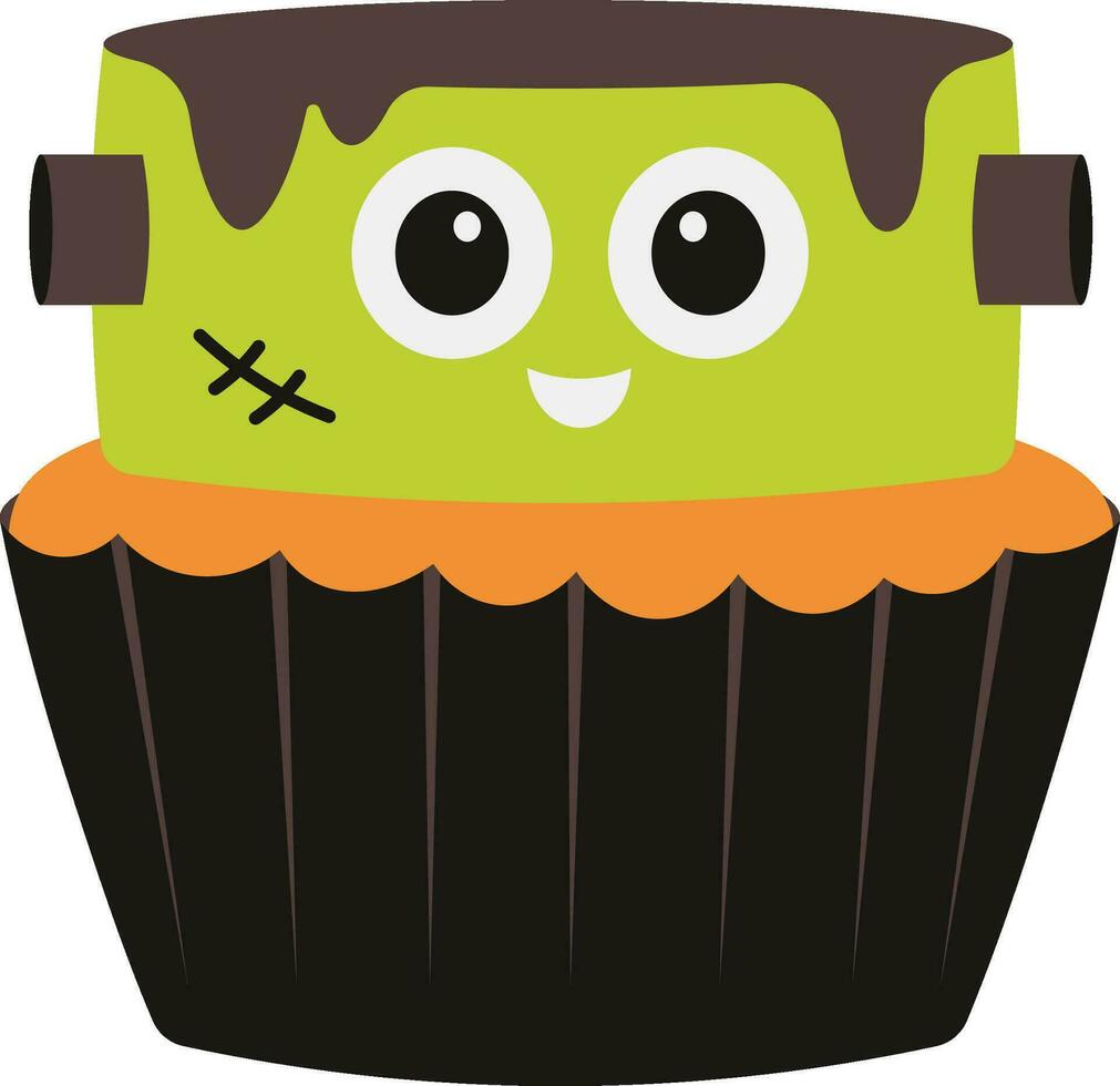 halloween frankenstein muffins illustration vektor