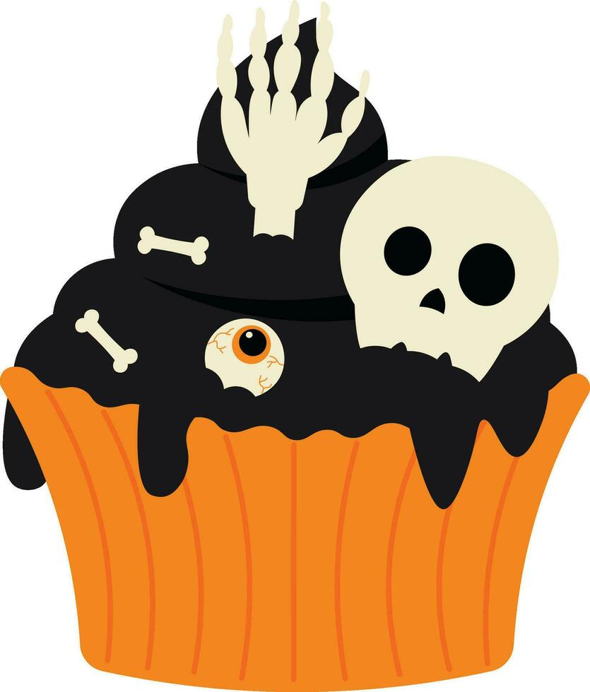 halloween skelett muffins illustration vektor