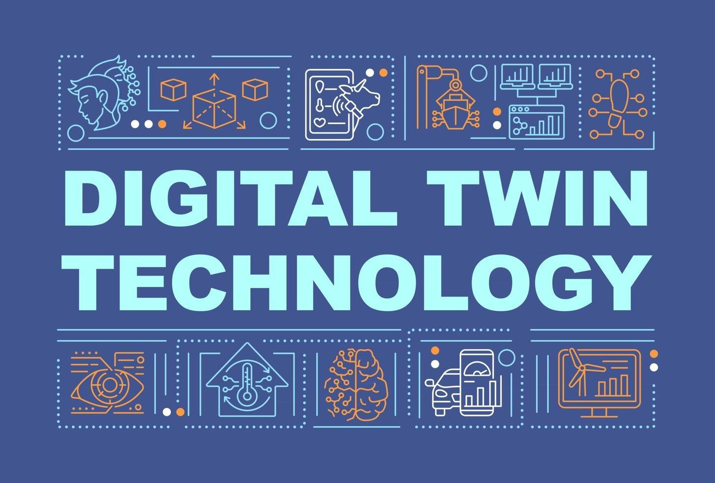 digital tvillingteknik ord koncept banner vektor