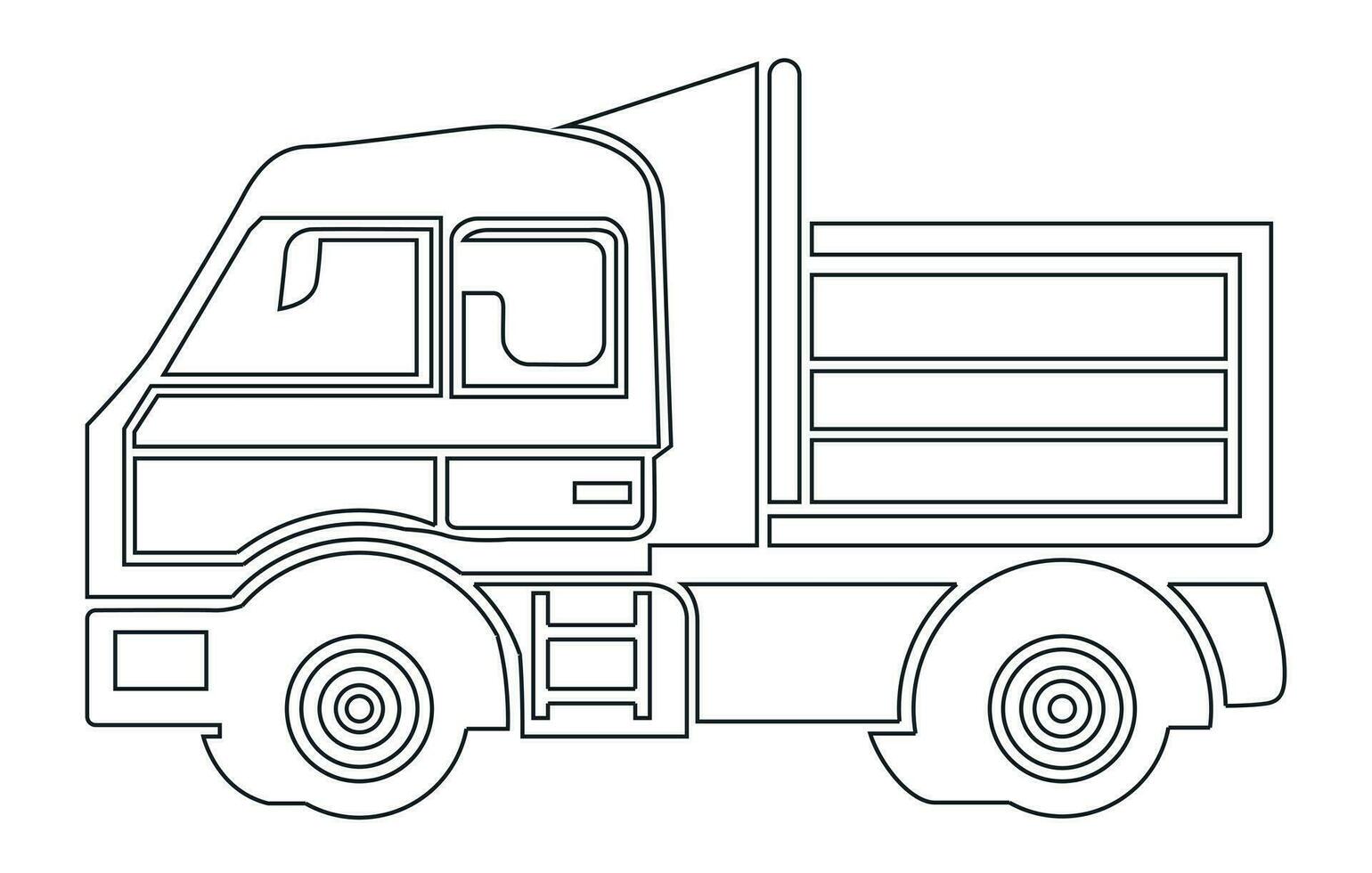 uppsättning linje ikoner av lastbilar, vektor tung lastbil ,vektor lastbil trailer illustratör