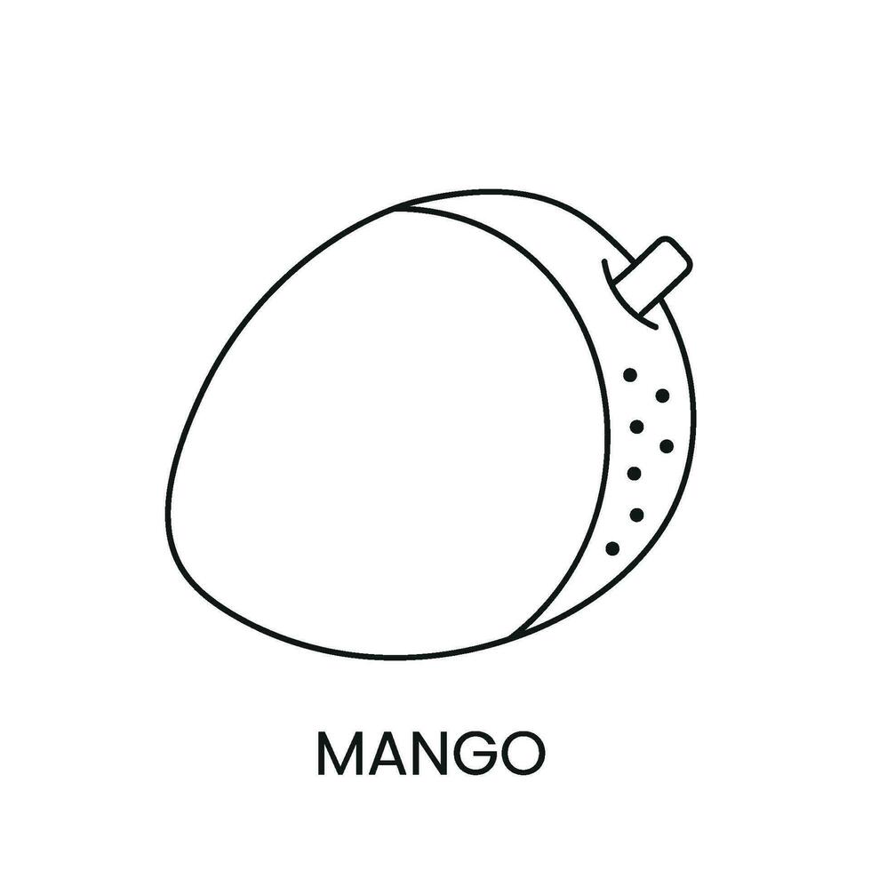 Mango Linie Symbol im Vektor, Obst Illustration vektor