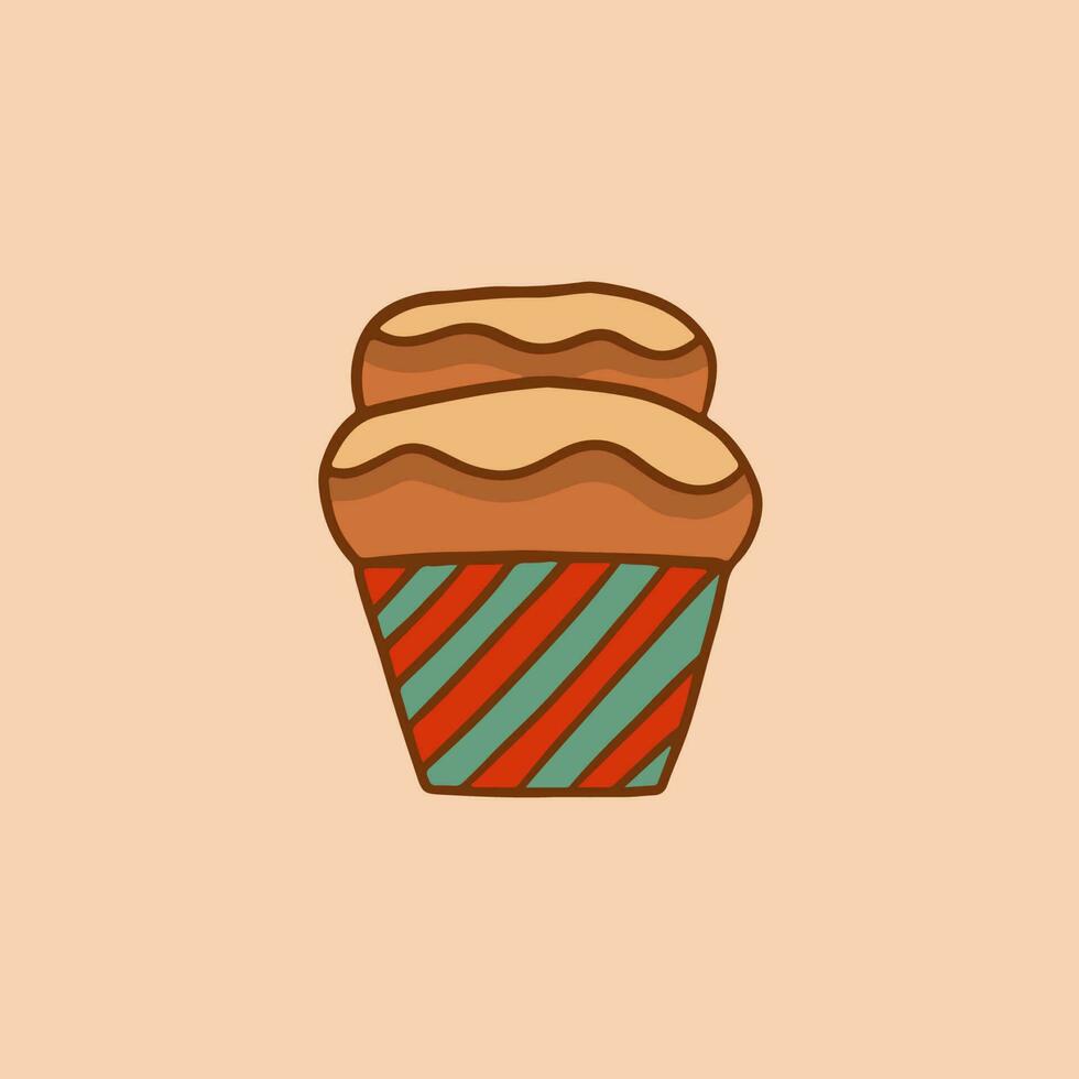 jul muffin symbol. social media posta. jul vektor illustration.