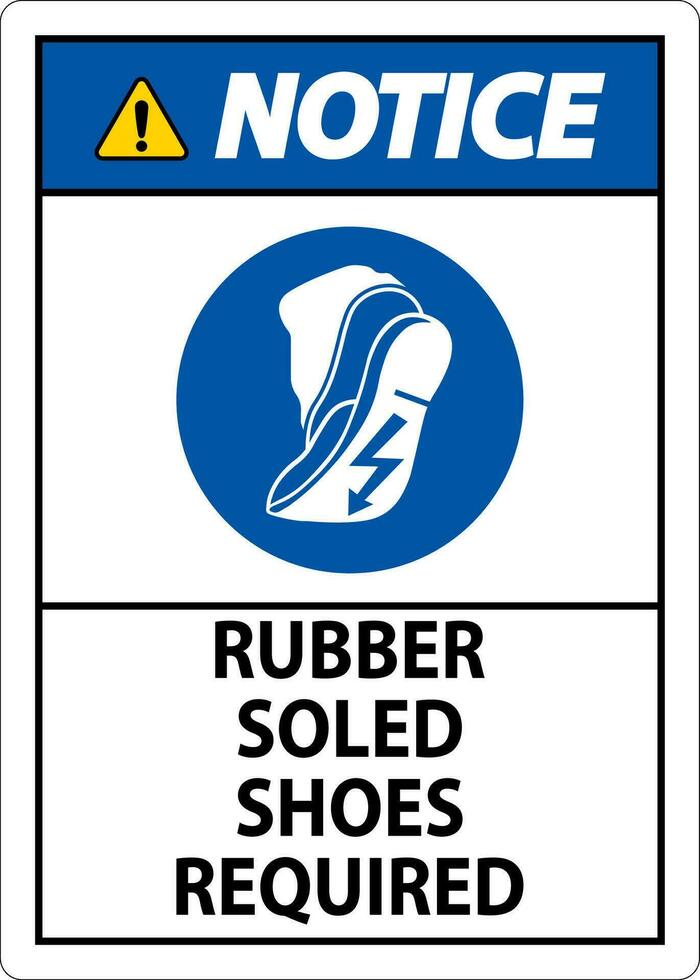 beachten Zeichen Gummi besohlt Schuhe erforderlich vektor