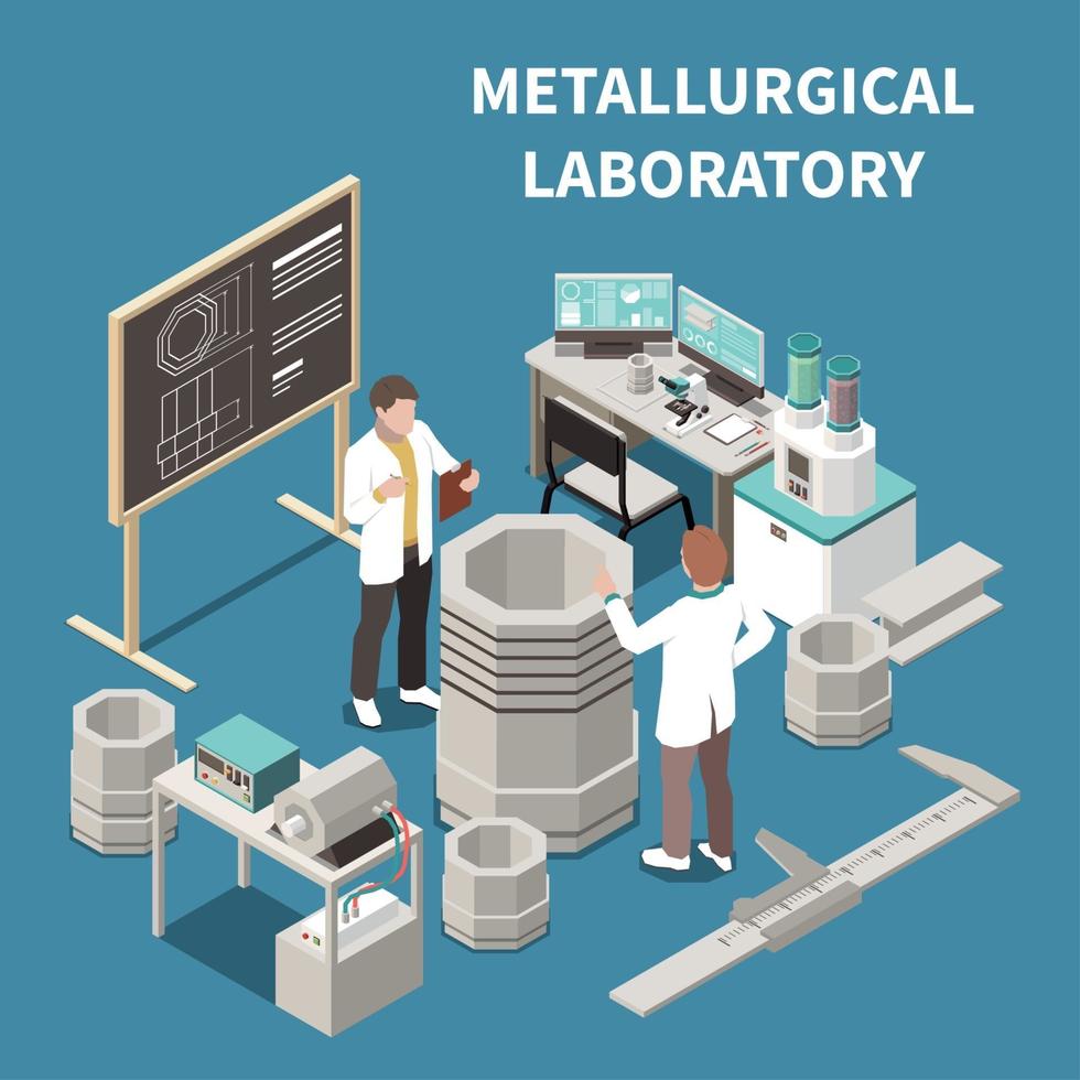 metallindustrins isometriska sammansättning vektorillustration vektor