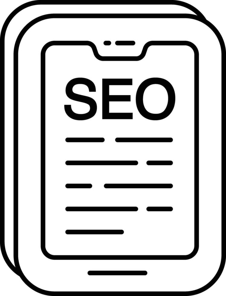 SEO Handy, Mobiltelefon Linie Symbole Design Stil vektor