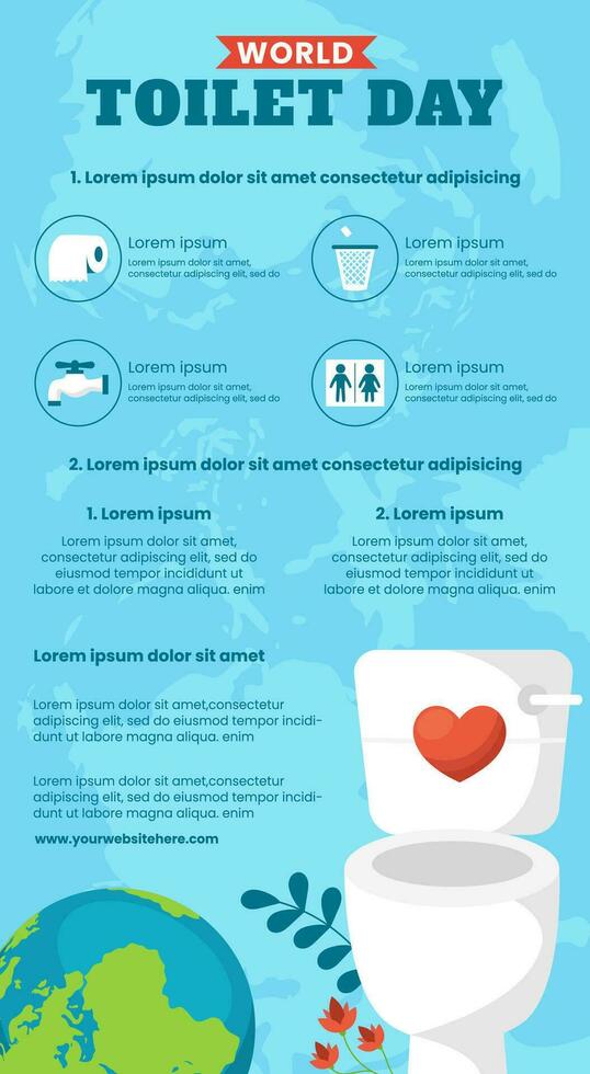 Toilette Tag Infografik Illustration eben Karikatur Hand gezeichnet Vorlagen Hintergrund vektor