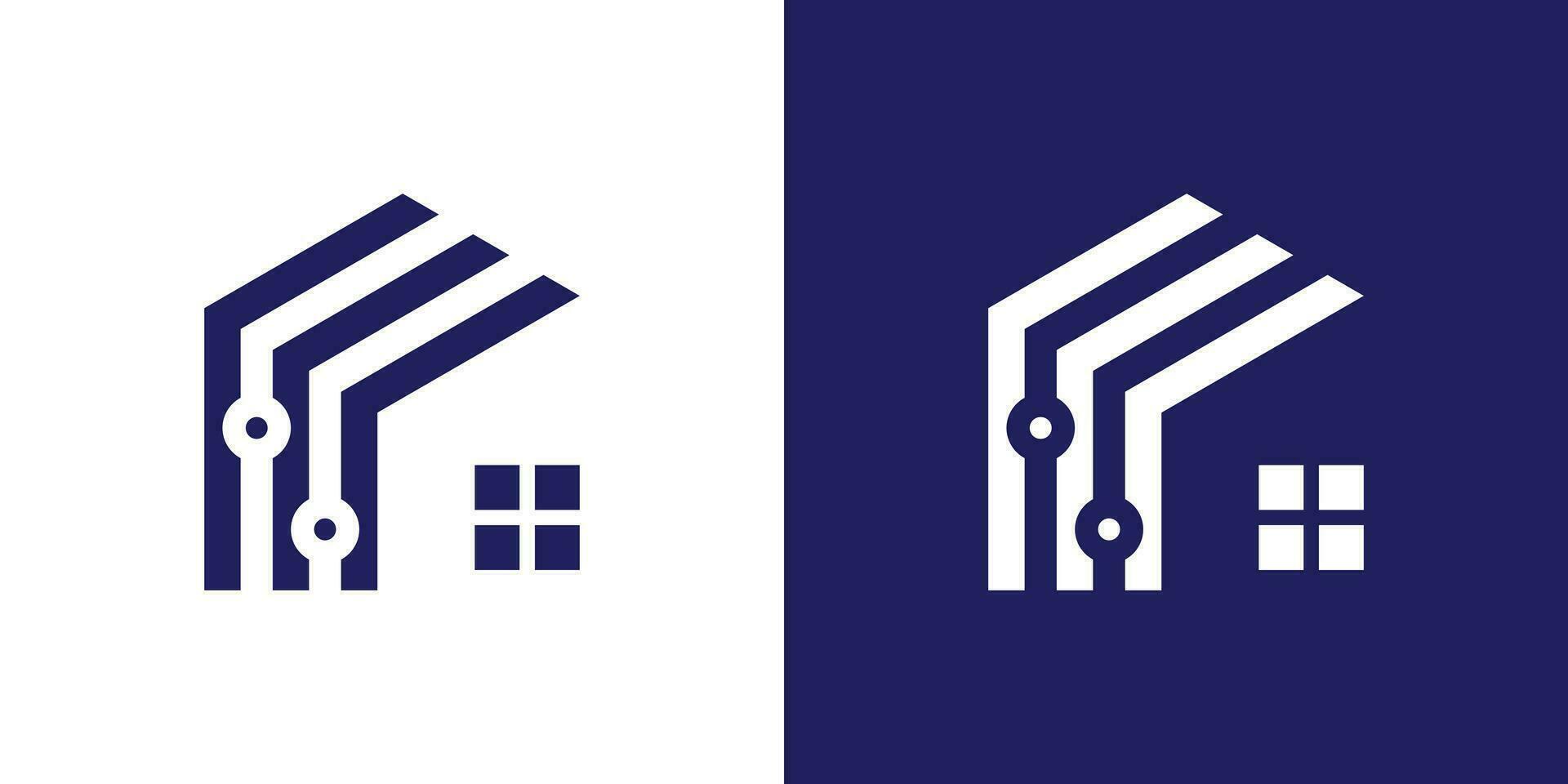 Internet Kabel Logo Design kombiniert mit ein Haus Gebäude. vektor
