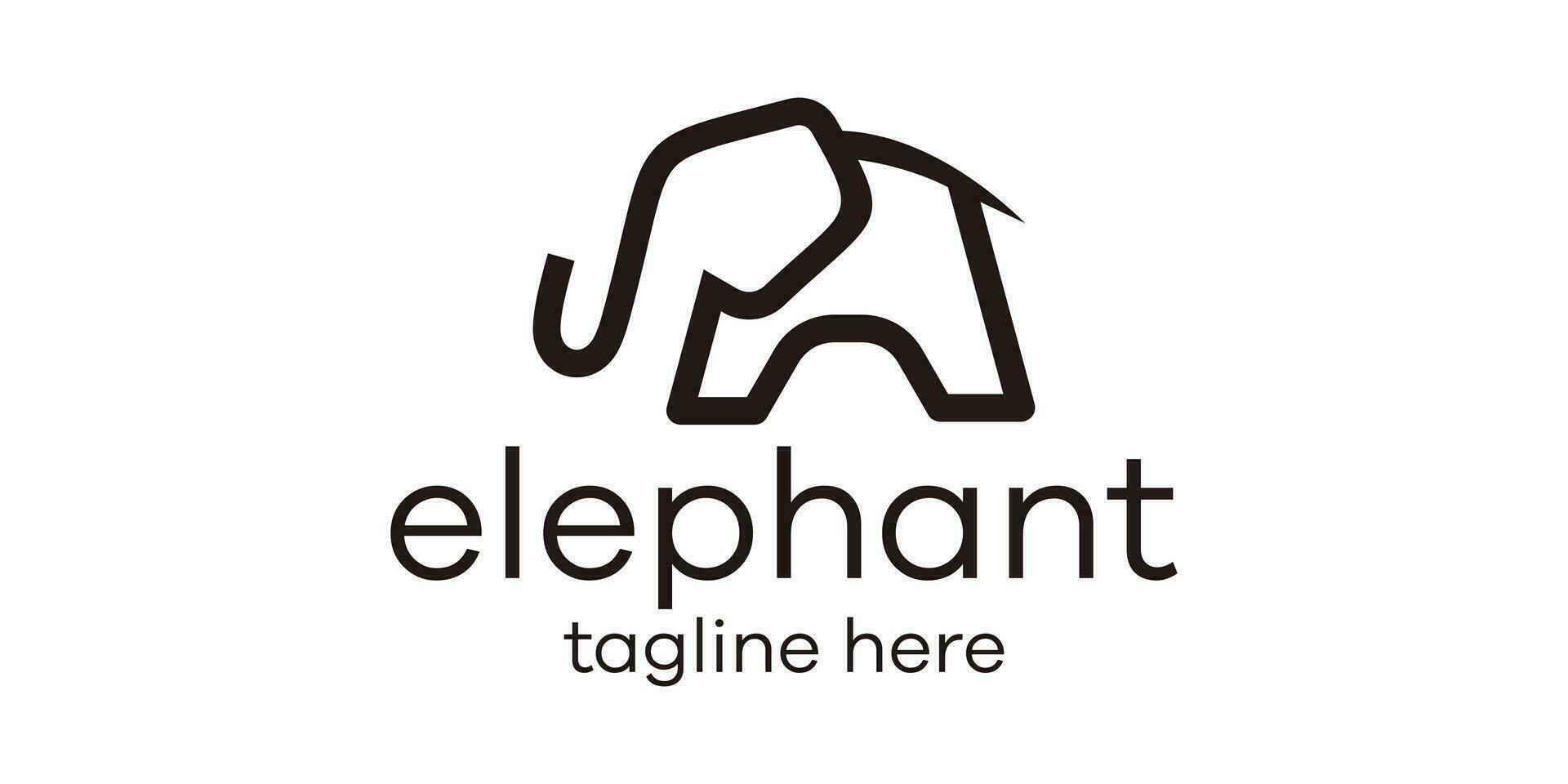 kreativ linje elefant logotyp design illustration vektor