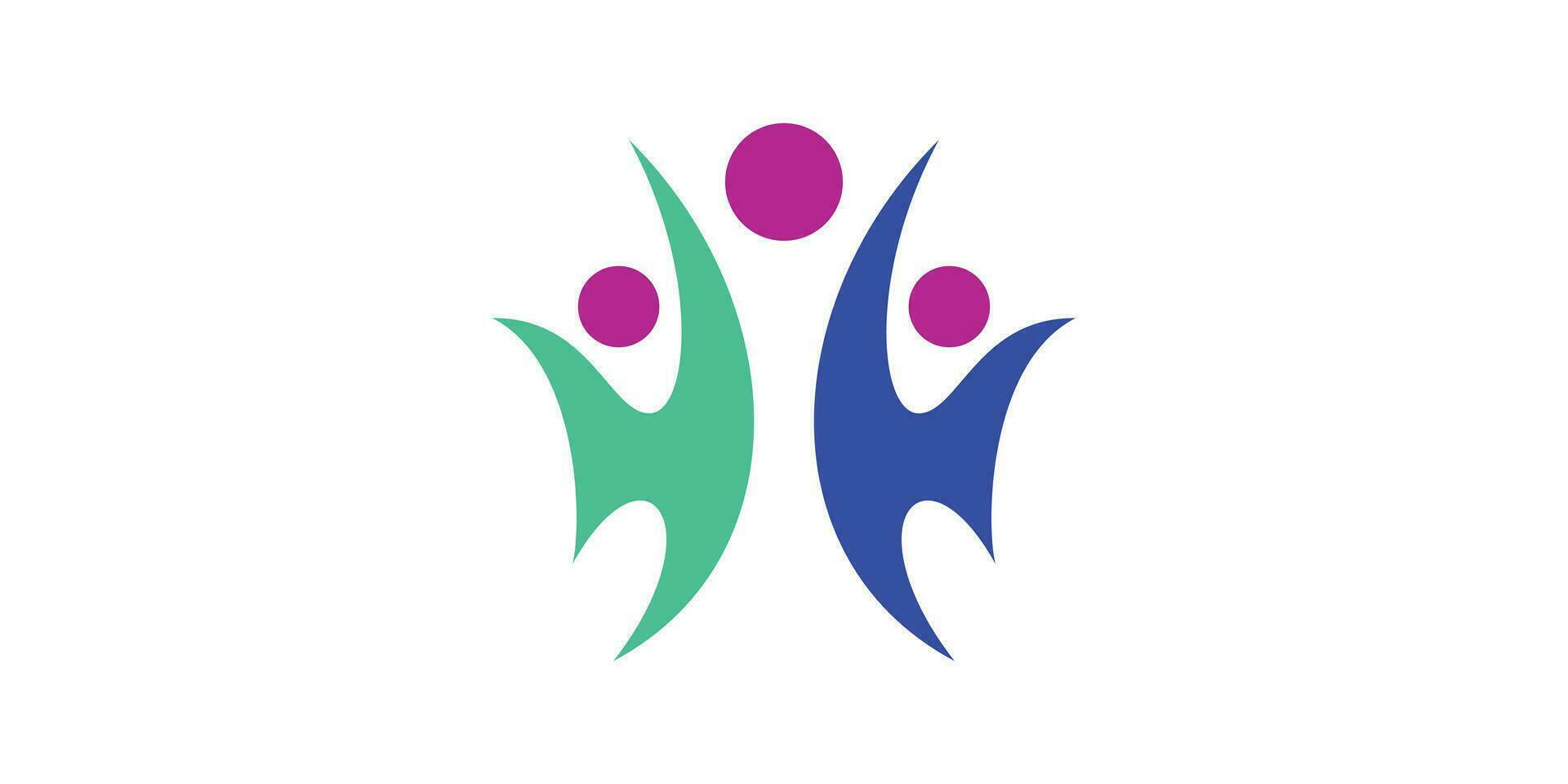 Logo Design Menschen, Teamarbeit, Partnerschaft. vektor