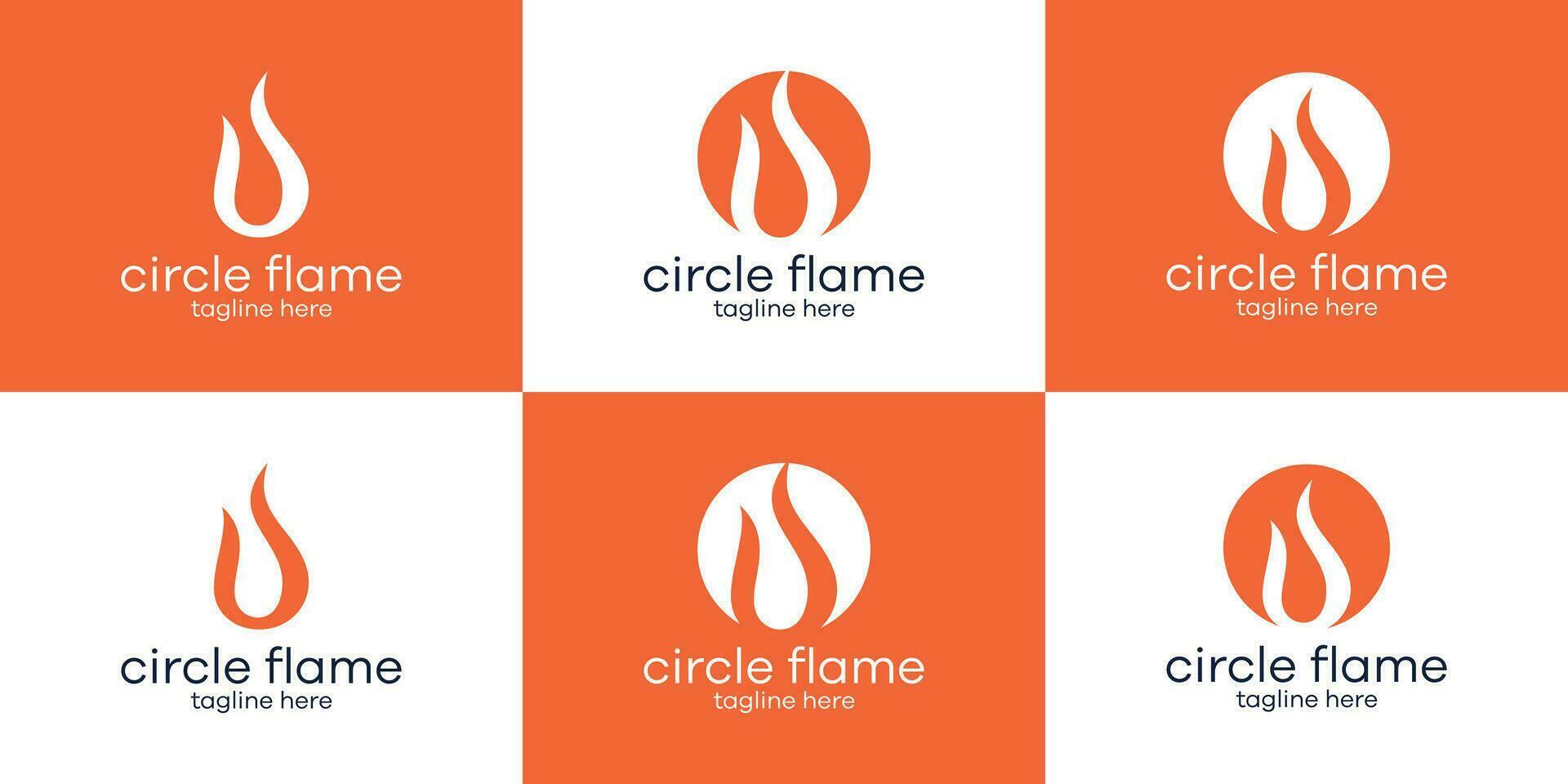 uppsättning logotyp flamma illustration ikon vektor