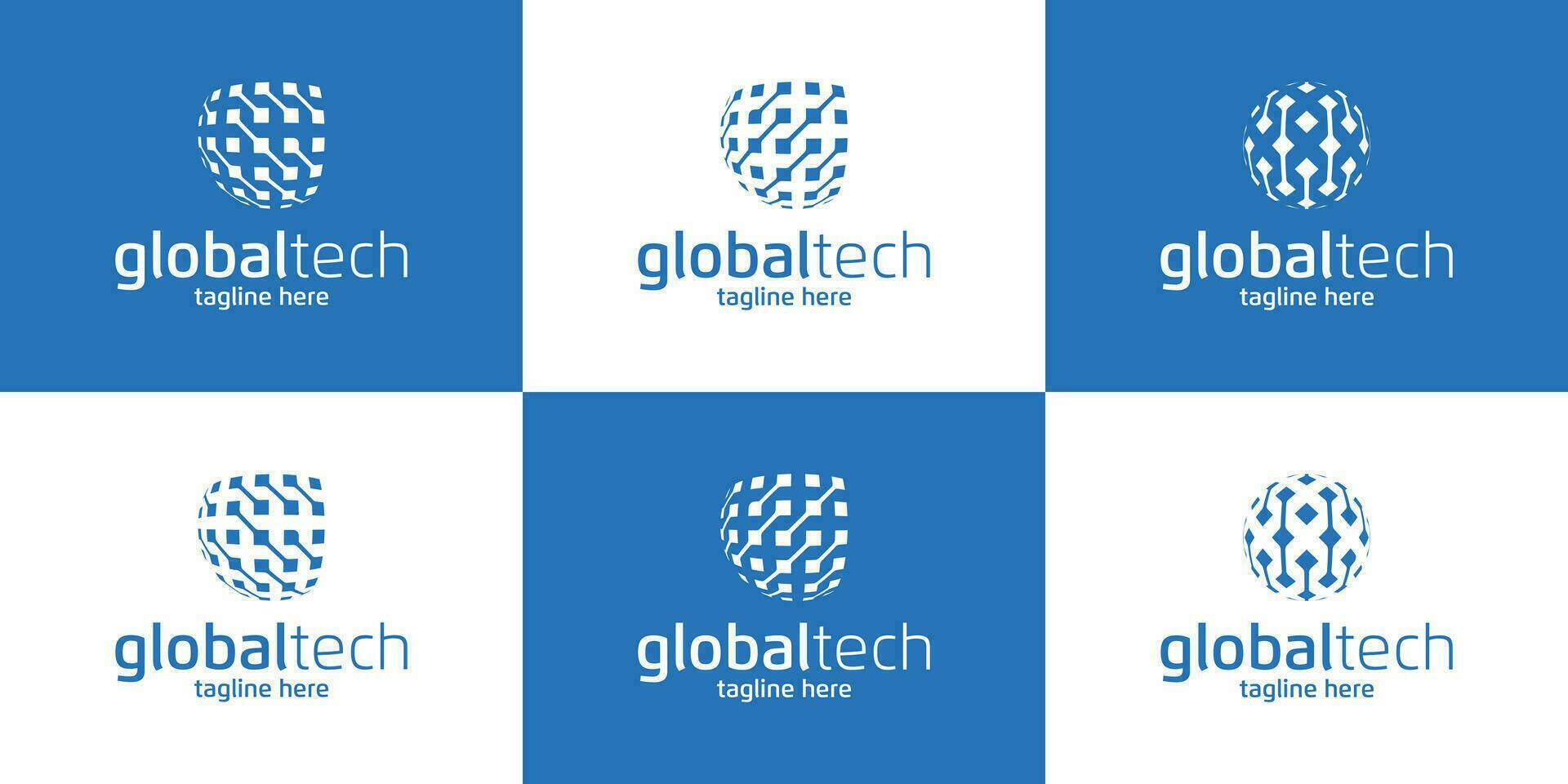 Globus Technologie Logo Illustration Symbol Vektor