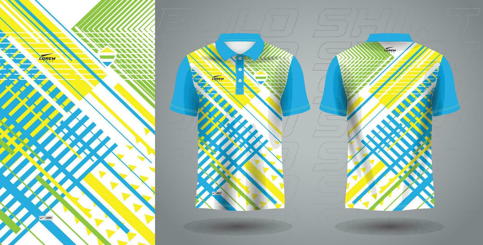 blå grön gul Färg polo sport jersey mall vektor