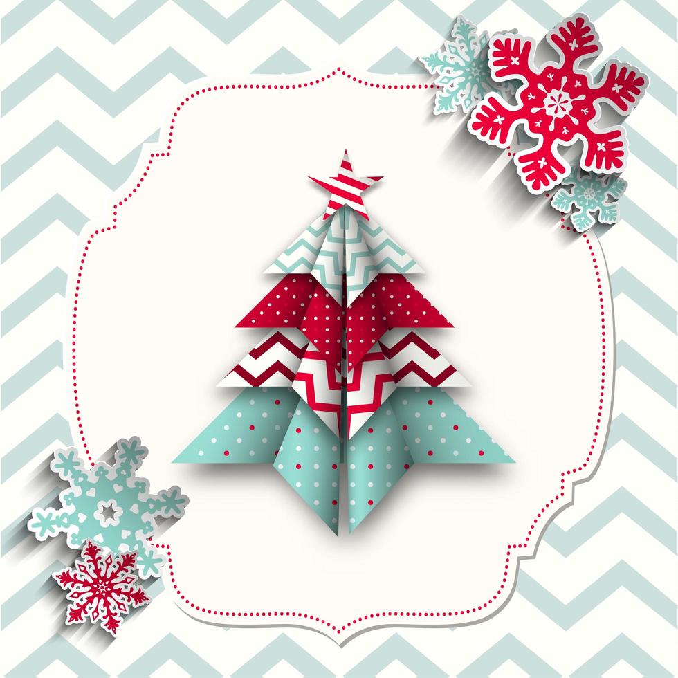 färgglad origami jul design vektor