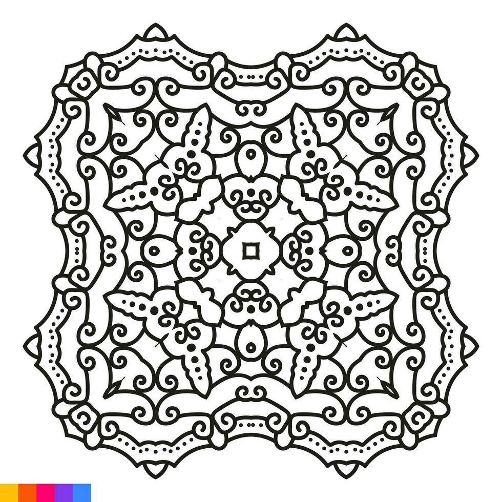 Mandala Kunst zum Färbung Buch. sauber dekorativ runden Ornament. orientalisch Muster, Vektor Illustration Färbung Buch Buchseite. kreisförmig Muster im bilden von Mandala zum Henna, mehndi, Tätowierung, Dekoration.