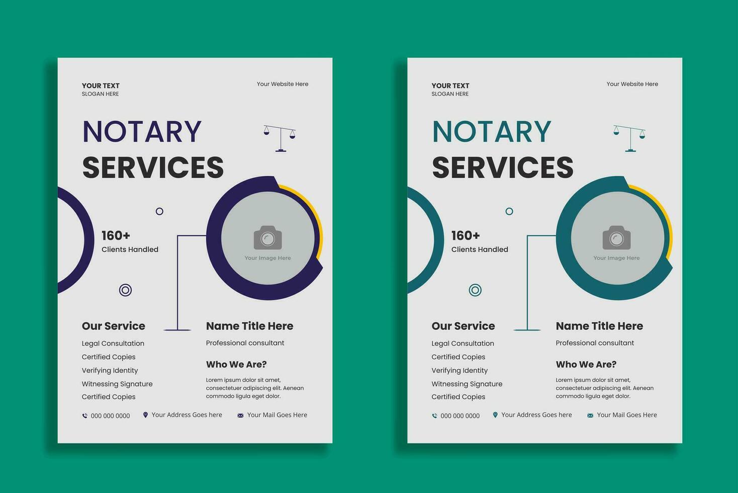 notarius publicus service flygblad mall med signering mäklare marknadsföring broschyr omslag vektor