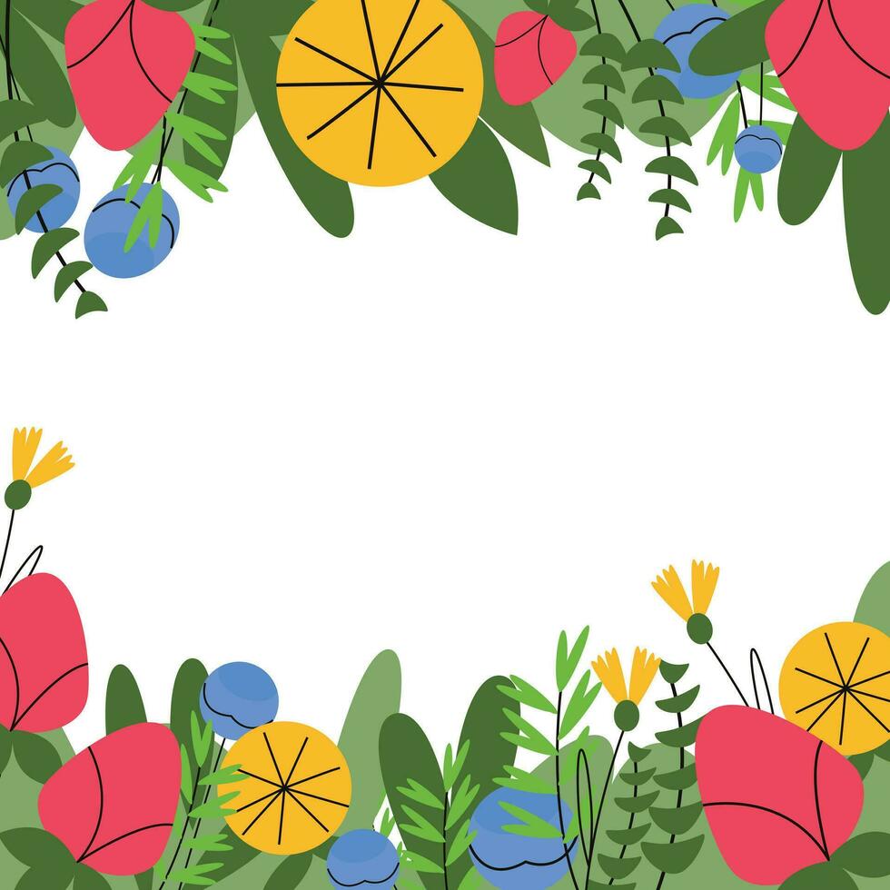 Gruß Karte mit Blumen. Rahmen zum text.design zum Karte, Poster, Banner, Einladung, Hochzeit, Gruß vektor