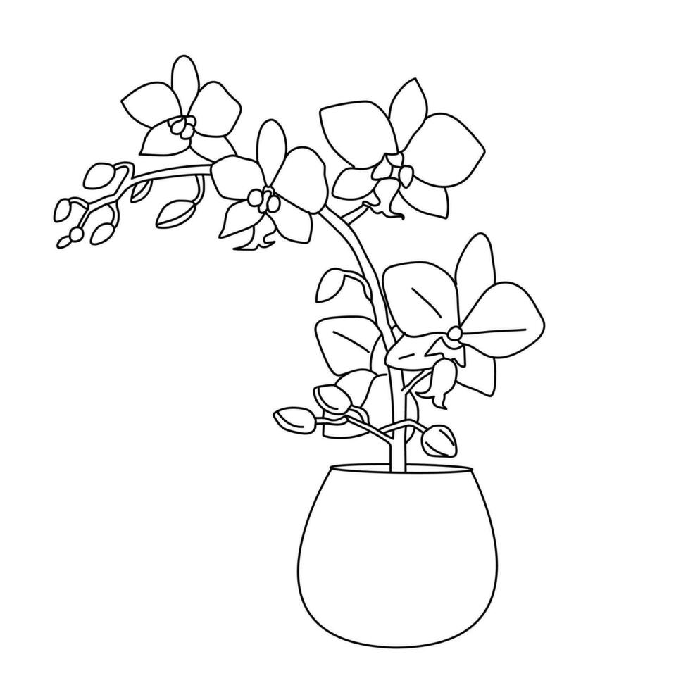 blomma färg sida linje konst illustration vektor