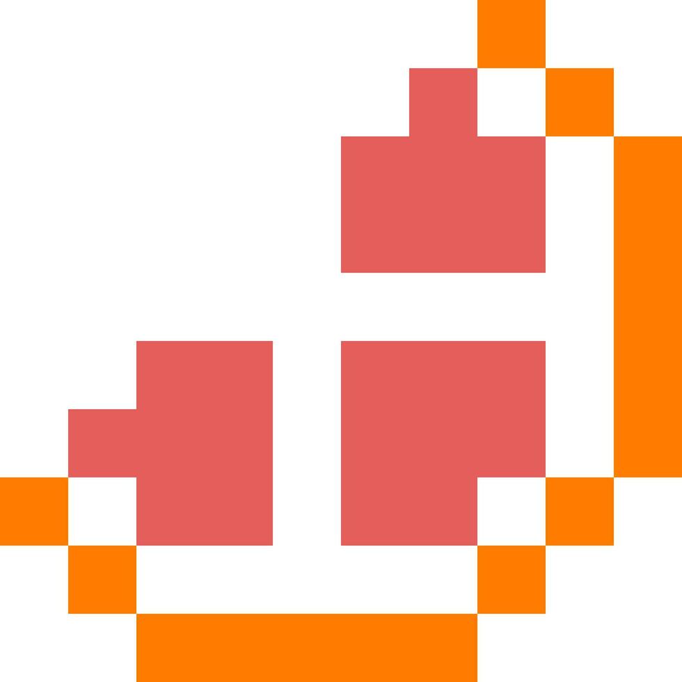 Orange Obst Karikatur Symbol im Pixel Stil vektor