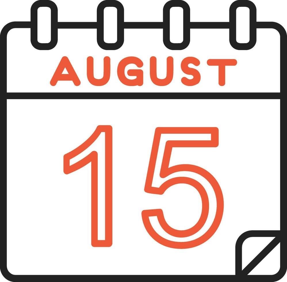 15 augusti vektor ikon