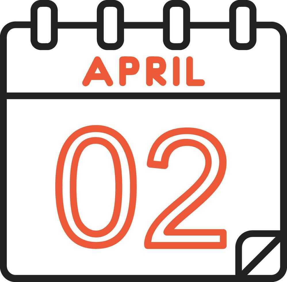 2 april vektor ikon