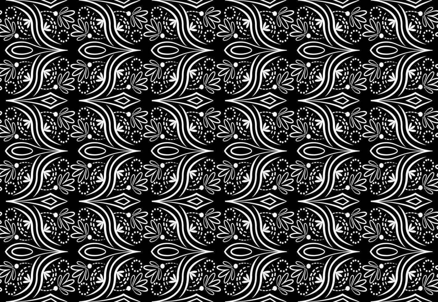 abstraktes nahtloses Muster, schwarzes florales Vektormuster vektor