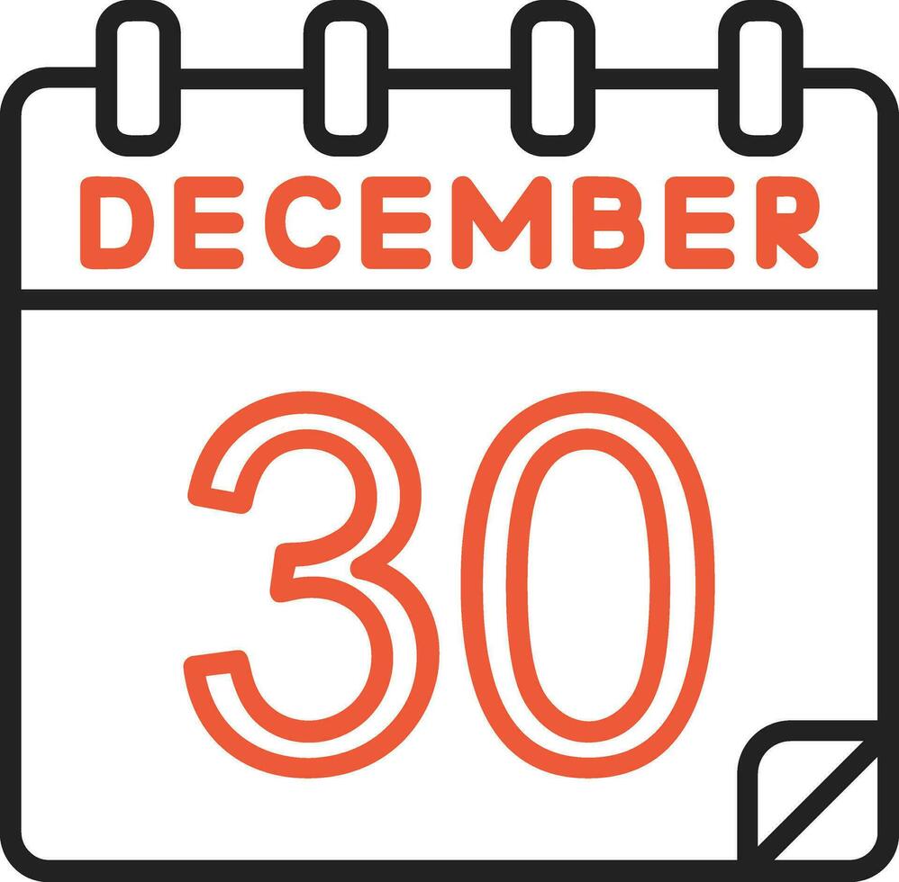 30 Dezember Vektor Symbol