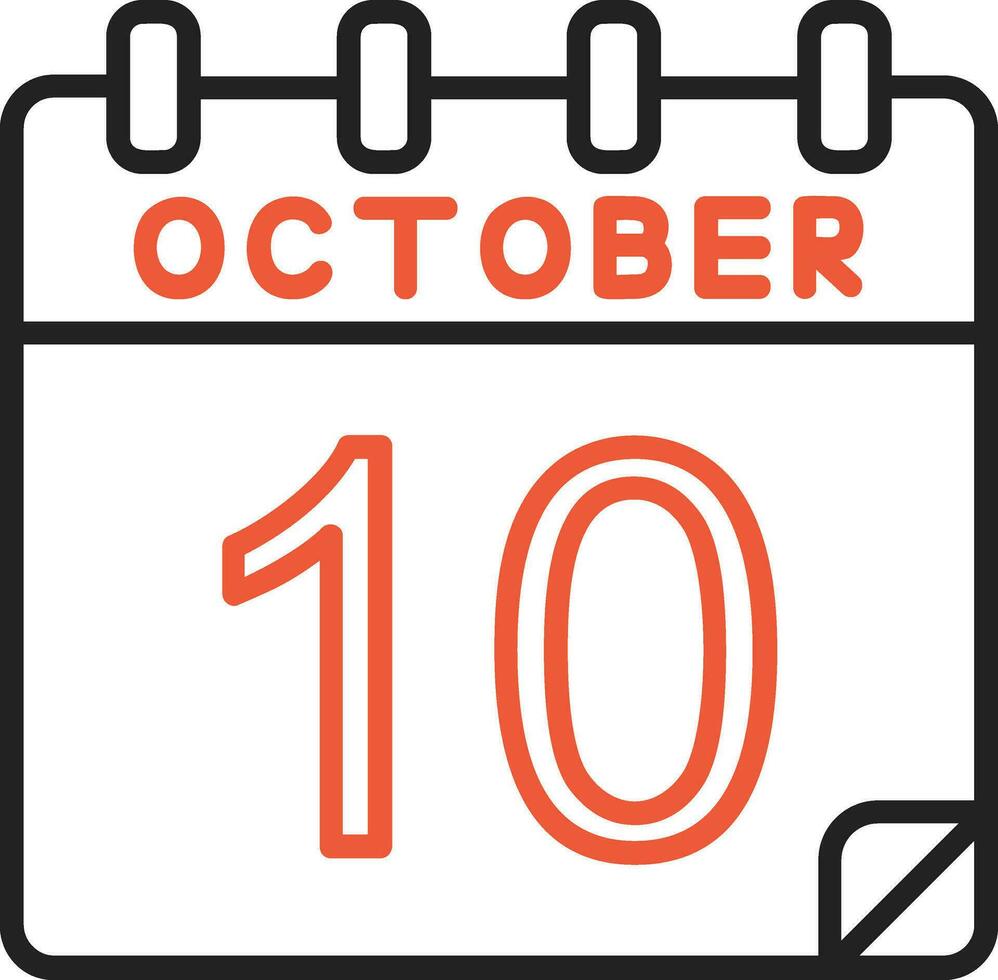 10 Oktober Vektor Symbol