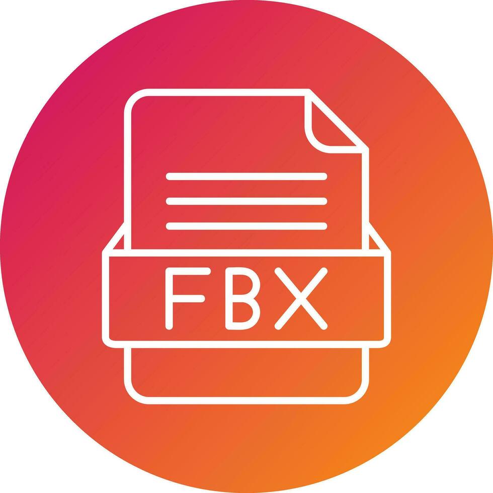 fbx fil formatera vektor ikon