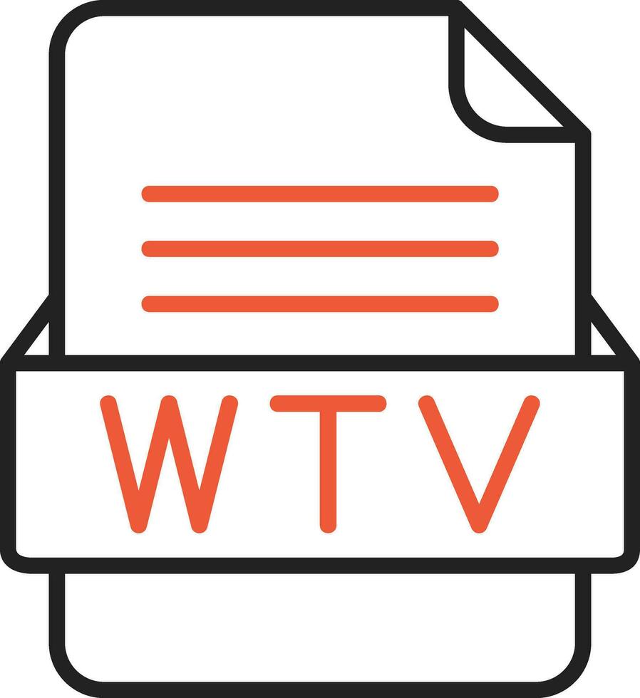 wtv Datei Format Vektor Symbol