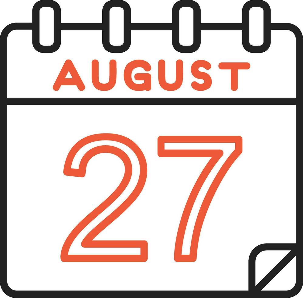 27 augusti vektor ikon