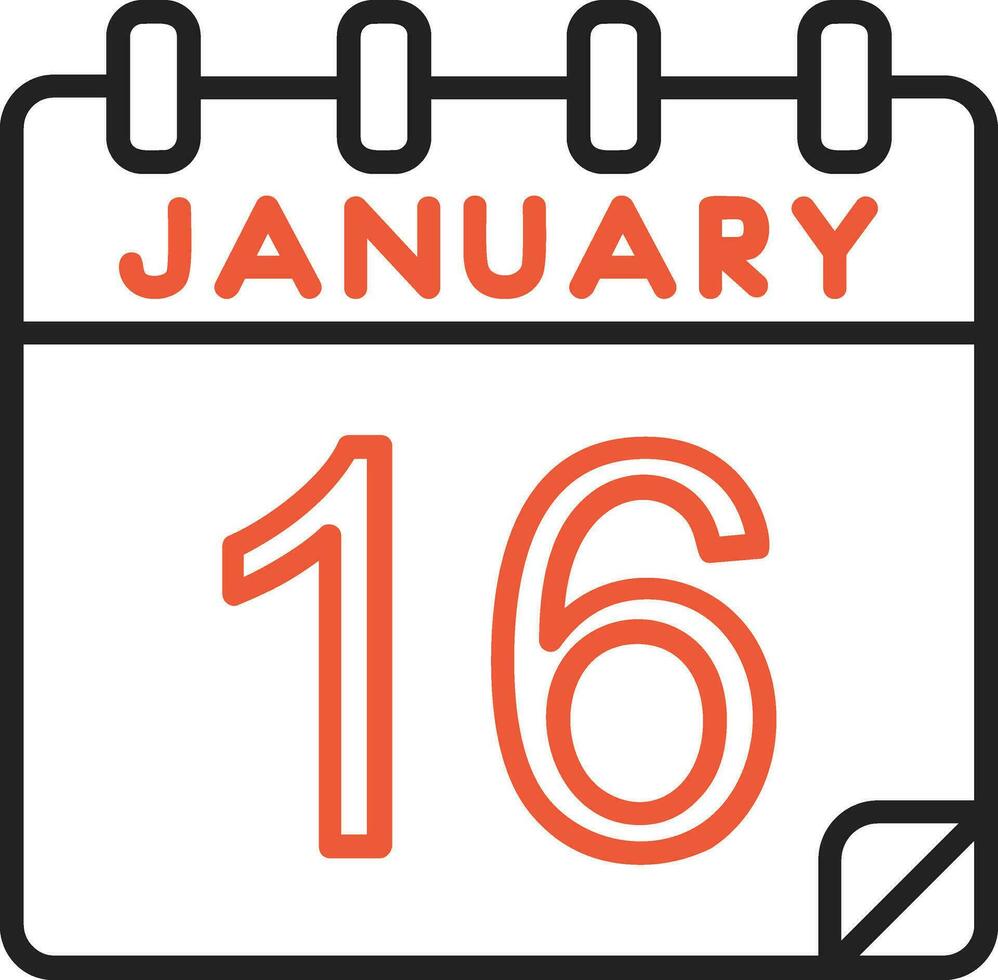 16 januari vektor ikon