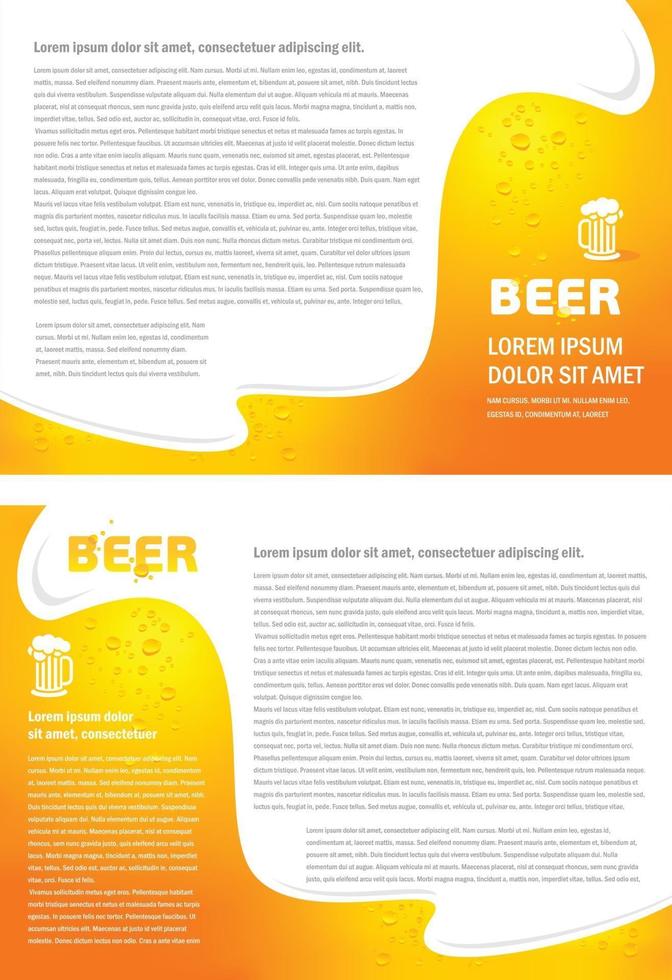 öl bar element broschyr design vektor