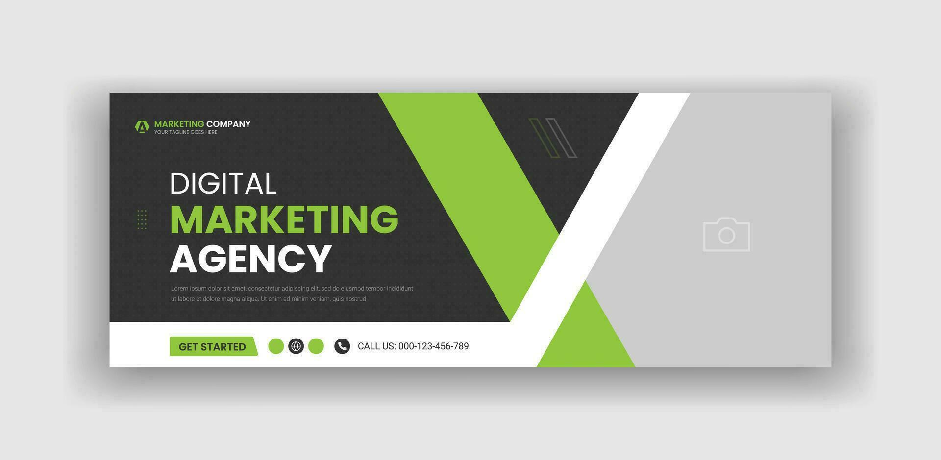 Digital Marketing Agentur Sozial Medien Startseite Banner Vorlage vektor